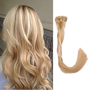 Amazon Com Clip In Real Remy Human Hair Extensions For Black