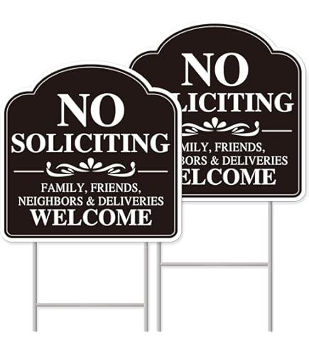 10 Pack No Soliciting Signs - Small Weatherproof Stickers For Doors & Windows
