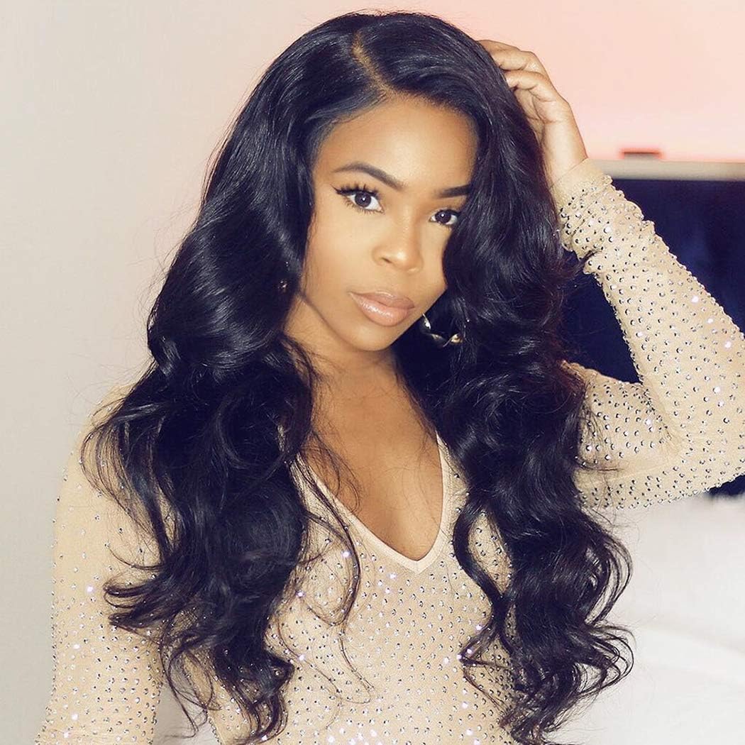 Full Lace Human Hair Wigs Body Wave Glueless Full Lace Wig Pre Plucked With Baby Hair Transparent Lace Wig 18 Inches Wig 130 Density Free Part Swiss Lace Wigs Wet And Wavy Cheap On Sale