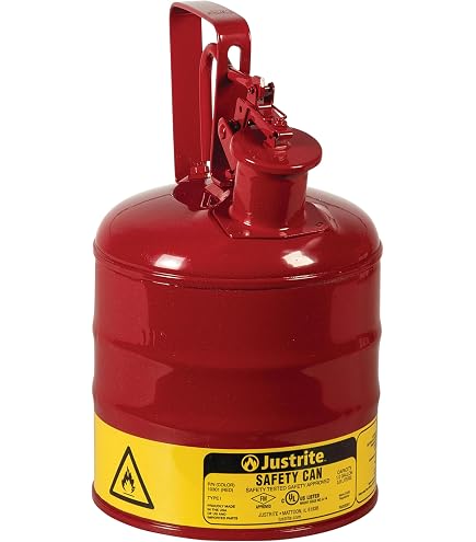 Justrite 2-Gallon Bench Can - Premium Coated Steel Parts Cleaner With Spring-Loaded Dasher