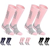 COPOZZ Wool Ski Socks 2-Pack for Men and Women, Performance Socks for Skiing, Snowboarding, and Outdoor Sports
