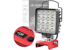 2024 Cordless LED Work Light for Milwaukee m18 Battery, MtiolHig 48W 4800 Lumens for Milwaukee Light, 18V Flashlights, USB & Type-C Charging, Low Voltage Protection, Ideal for Garage, Car Repair