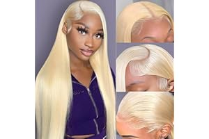 LETMIEO 613 Lace Front Wig Human Hair Blonde 13x6 HD Transparent Lace Front Wigs Human Hair 180% Density Blonde Glueless Wigs Human Hair 26 Inch 613 HD Straight Lace Frontal Wigs Human Hair Pre Plucked