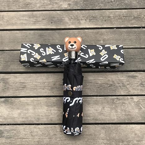 Amazon 男性と女性の一般的な傘のためのギフトボックス付きの新しいクマ傘自動折りたたみ傘クマ傘ハンドル ブラック Mikeybee 傘 レインウェア 通販