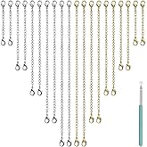 Necklace Extenders Chain, Stainless Steel Lobster Jewelry Necklace Bracelets Extender Extension Clasp Chain Link for DIY Jewelry Necklace Bracelet Anklet Making (2, 3, 4, 5, 6", 10 Gold, 10 Silver)