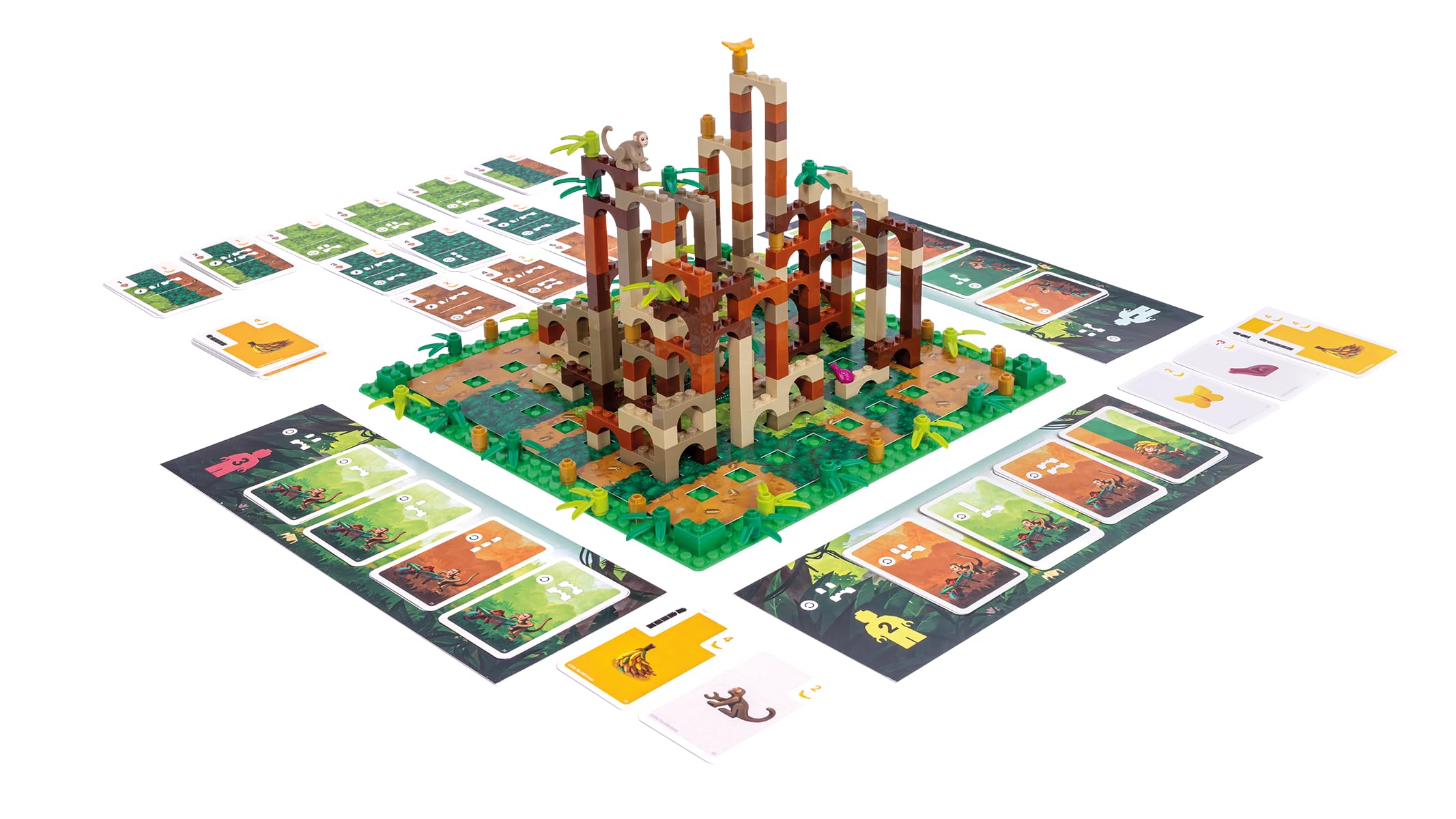 Asmodees - Monkey Palace: EIN Lego Brettspiel – Stein auf Stein zum prächtigsten Palast! Lustiges Familien-Baustein-Spiel für Kinder und Erwachsene - Alter 10+, 2-4 Spieler, 45 Minuten pro Partie 2