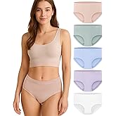 Gladbecke Womens Underwear Bamboo Rayon High Waisted Full Coverage Panties Soft Breathable Stretchy Comfort Briefs 5 Pack
