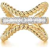 LADYGD Ear Cuff Earrings for Women 14K Gold Plated Cubic Zirconia Paved Sparkling Huggie Ear Cuffs Non Piercing | Clip On Cartilage | Single