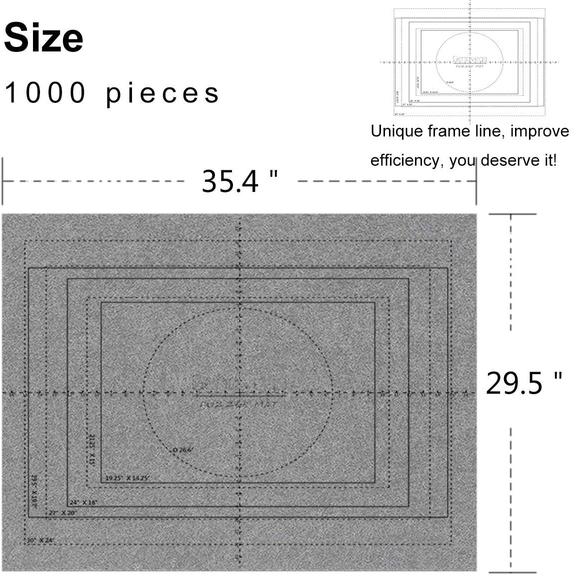 Jigsaw Puzzle Mat Roll Up - 1000 Pieces and 1500 Pieces Saver Large Puzzles Board for Adults Kids, Storage and Transport Premium Pump Puzzle Glue Puzzles Felt Mat Inflatable Tube: Toys & Games