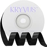 Black Satin Ribbon 3/8 inch X Continuous 25 Yards, Single Face Polyester Ribbon Perfect for Gift Wrapping, Flower Bouquet, Wedding Decor, Crafts, Bow Making, Sewing and More