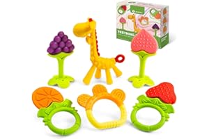 SPERRIC Teethers for Babies 0-6 Months - Newborn Infant Baby Teething Toys - Freezer Safe Silicone Baby Teether - Frozen Teething Toys for Babies 0-6 Months - Baby Teethers Chew Toys 6 Pack -Perfect Baby Gift