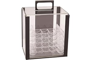 Brybelly 10 Clear Acrylic Poker Chip Trays | for Standard Size Chips & Clay Chips | 10 Total Trays, Each Holds 100 Chips