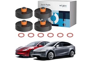 Wigoo Tesla Lifting Jack Pads for Tesla Model Y (Juniper)/3/S/X 【Heavy-Duty TPU, Odorless, Battery Protection】 Lift Pucks, Compatible with All Tesla Jack Points, 4-Pack Black Accessories