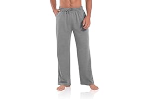 Agnes Urban Men's Joggers Sweatpants Open Bottom Straight Leg Casual Loose Fit Running Athletic Jersey Pants with Pockets