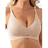 COMFELIE Seamless Wireless T-Shirt Bra for Women Full Coverage No Underwire Light Lift with Adjustable Straps Everyday Bra