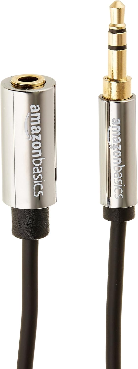 Basics 3.5mm Male to Female Stereo Audio Extension Adapter Cable - 25 Feet: Home Audio & Theater