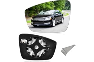 TOP-MAX VW Driver Side Mirror Glass for 2011-2018 Volkswagen Jetta, 2012-2016 VW Beetle, 2012-2015 Volkswagen Passat, Left Co