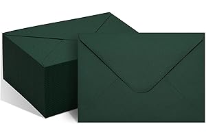 RIBETWEEN 50 Packs of A7 Envelopes for Invitation, Green 5x7 Envelopes with V Flap, Great for Graduation, Invitation, Baby Shower, Wedding and RSVP Cards (Green)