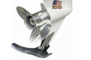 HYDRO-SHIELD Hydrofoil Boat Stabilizer - Skeg-Mounted Shield for Motors with Marine Grade Mounting Bracket - 8 to 425 HP - Improve Performance, Shield Your Propeller, Protect Marine Life