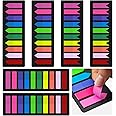 KICNIC 1500 Pieces Page Markers Sticky Index Tabs, Arrow Flag Tabs Self Adhesive, Colored Notes Tab Stickers for Notebook, Documents, Books [10 Colors, 3 Designs] Sticks Securely, Removes Cleanly