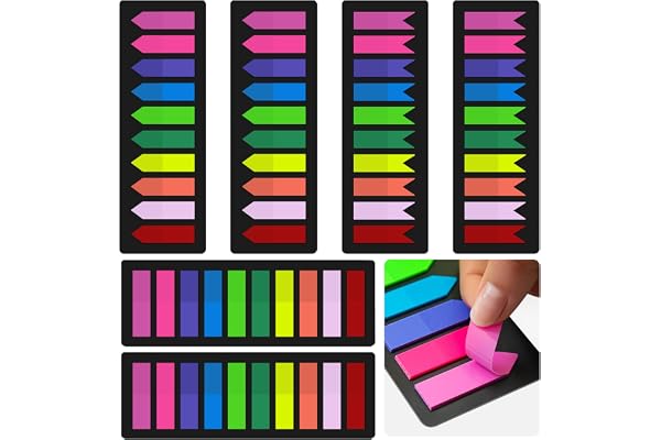 KICNIC 1500 Pieces Page Markers Sticky Index Tabs, Arrow Flag Tabs Self Adhesive, Colored Notes Tab Stickers for Notebook, Do
