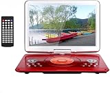 YOOHOO 16.9 Portable DVD Player 14.1 Inch Swivel LCD Red with USB SD AV In Out