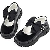 Wulubaba Toddler Girl Dress Shoes Bow Black Dress School Shoes Princess Mary Jane for Toddler/Little Girl