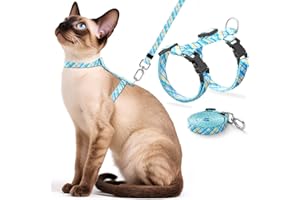 Extodry Cat Harness and Leash Set for Walking,Escape Proof Lightweight Soft and Comfortable,Adjustable Kitten Harness and Leash(Stripes)