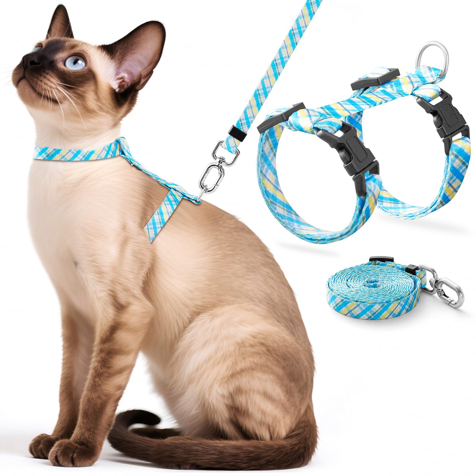Photo 1 of Extodry Cat Harness and Leash Set for Walking,Escape Proof Lightweight Soft and Comfortable,Adjustable Kitten Harness and Leash(Stripes)