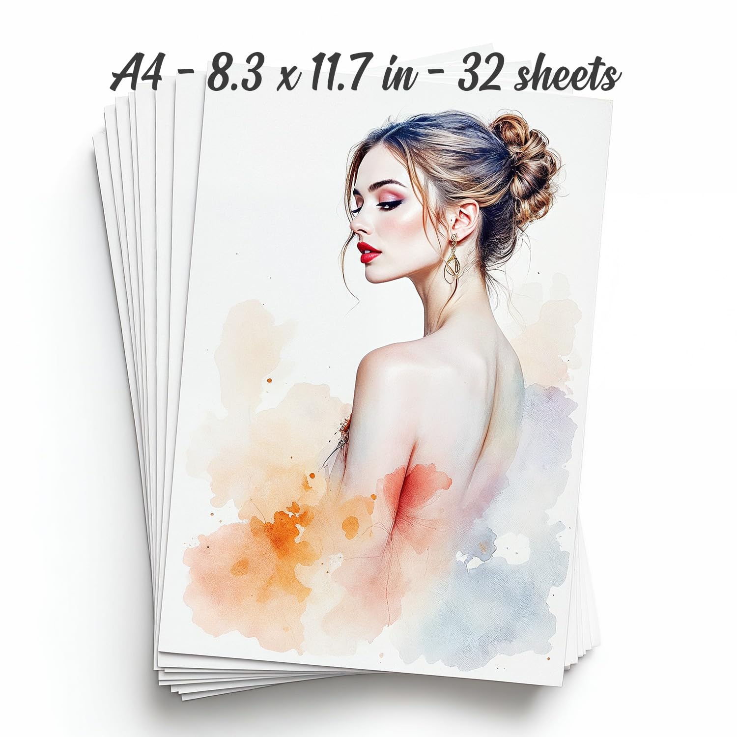 Photo 1 of 32 Sheets Watercolor Paper Pad - A4 8.3"x11.7" - Water Color Paper 140lb/300gsm - 100% Cotton Pulp - Art Supplies for Kids & Adults - for Painting, Artist Sketch, Easel, Loose Drawing
