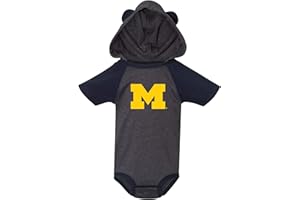 UGP CAMPUS APPAREL Michigan Wolverines Primary Logo Hooded Bear Ears Creeper Bodysuit