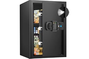 BUKUMO 4.0 Cuft Large Safes for Home, Digital Safe Box with Alarm System, Removable Shelf and Mute Function, Anti-theft Home Safe for Ammo, Money, Jewerly, Document