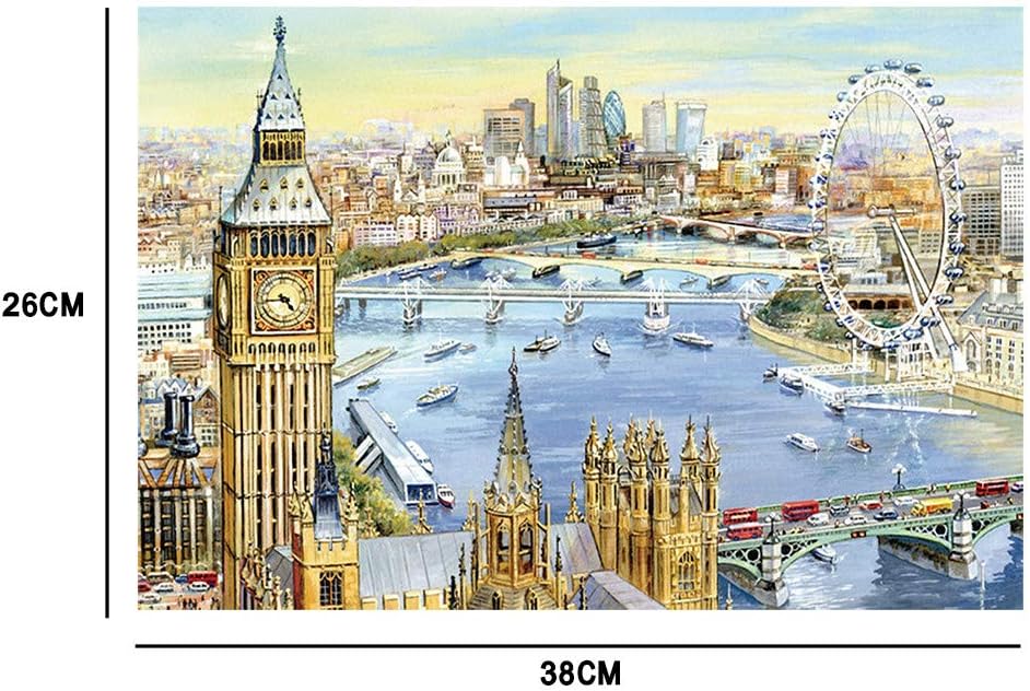 Jigsaw Puzzles 1000 Pieces Puzzles for Adults Children London Painting, Landscape Pattern 38x26 cm / 15 x 10.2 inch Puzzles For Adults or Kids 8 and up Ages