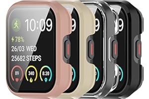 FitTurn 4-Pack Compatible with SKG V7, SKG V7 Pro Case, with Built-in HD Clear Ultra-Thin Hard PC Screen Protector Cover