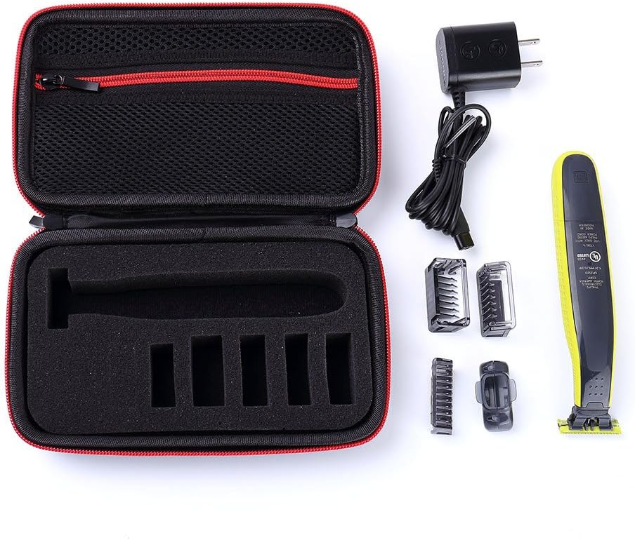 DEHEOBIEVA Travel Protective Case Cover Carrying Storage Pack for Philips Norelco OneBlade Electric Shaver and Accessories Black
