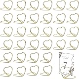 HarmonyCrafts 32Pcs Metal Heart Photo Holders Picture Stands Name Clips view 1