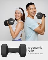SONGMICS 2x10 kg Neoprene Hex Dumbbells Set Ink Black SYL110B01 view 3