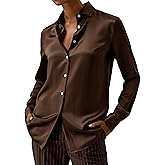 LilySilk 100% Silk Shirt for Women Ladies Silk Blouse Dressy Casual Long Sleeve Spread Collar and Shell Button Up Work