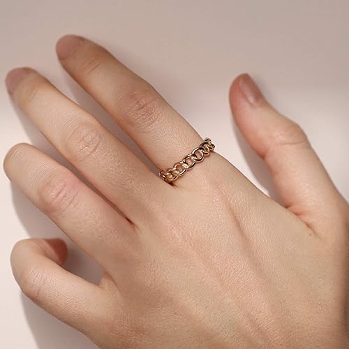 Amazon Com Gold Ring 14k Solid Gold Ring Gold Chain Shape Rings Amazon Com Gold Ring 14k Solid Gold Ring Gold Chain Shape Rings