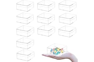 KISSYOU Acrylic Box with Lid Clear Acrylic Container Mini Display Box Transparent Easter Treat Box Jewelry Organizing Square Cube Display Case Plaistic Storage Box Stackable Clear Acrylic Boxes