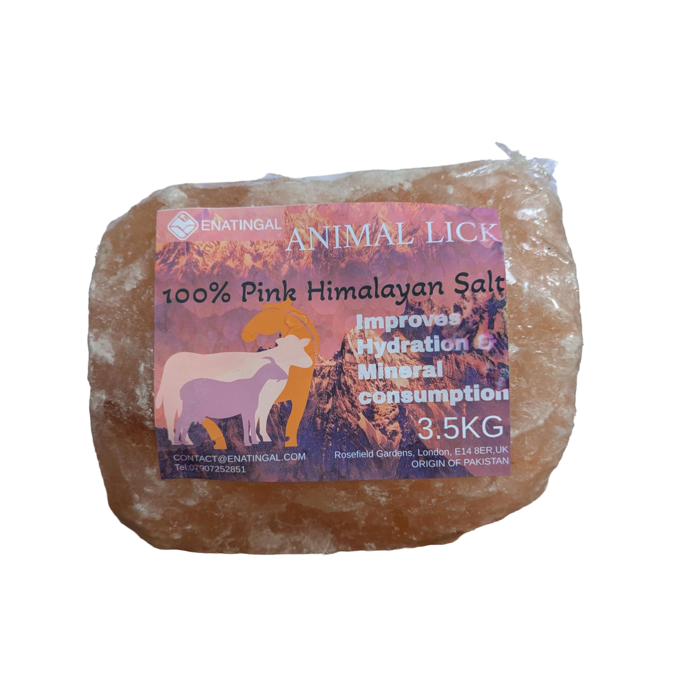 Himalayan Pink Salt Lick Rocks for Animals. Horse Lick Natural shap salt with strong hanging rope. Suitable for all animals 3.5 Kg "Pakistan Origin"