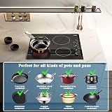 Karinear 60cm Ceramic Hob 4 Zone Built-in Knob Control 6000W Hard Wired view 2