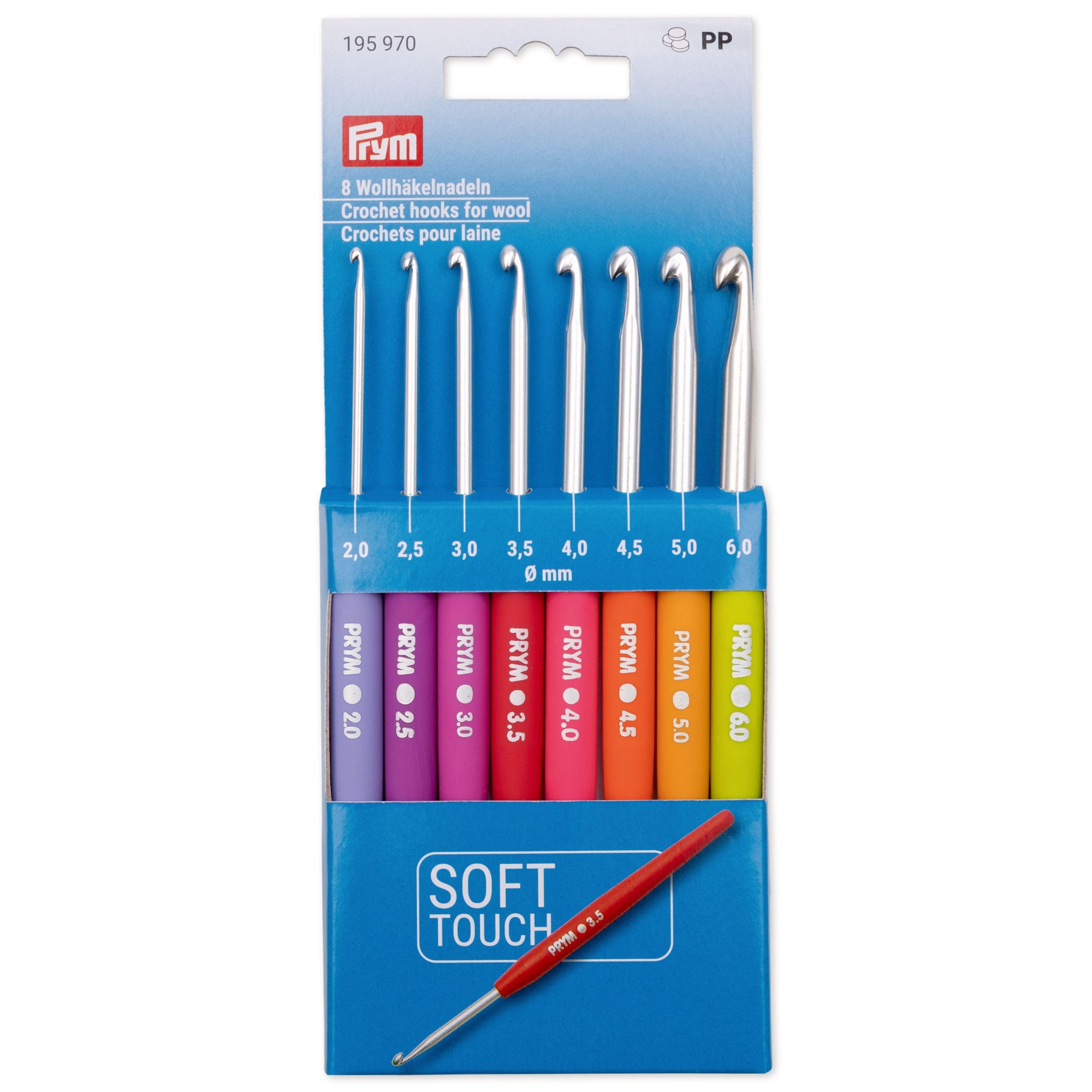 Prym - Prym Soft Grip (2.00-6.00mm) Wool Crochet Hook Set - 1 Piece