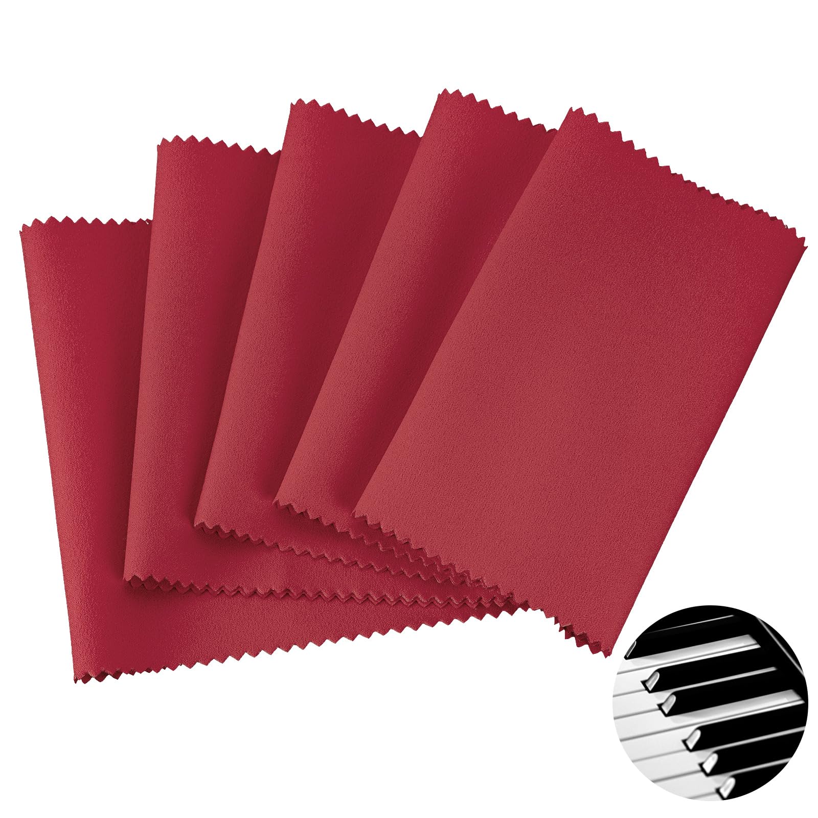 Linkidea Piano Keyboard Anti Dust Key Cover, Fabric Key Cover Cloth Soft Dustproof for 88 Keys Acoustic & Digital Piano and Electronic Keyboard (Red)
