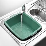 Addis 3 Piece Sink Set Butler 12.5L Sage Green Metallic Bowl & Ultra Grip Brush view 5