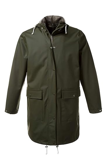 JP 1880 Herren große Größen bis 7XL | Regenmantel | Wetterjacke verstellbare Kapuze | Wetterfest | Ärmel mit Druckknopf | Lei