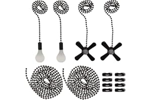 Iceyyyy Ceiling Fan Pull Chain Set Including 4Pcs Beaded Ball Fan Pull Chain Pendant, Extra 8Pcs Beaded and Pull Loop Connectors, 2Pcs 35.4 inches Fan Pull Chain Extension …