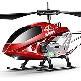 SYMA S107H-E RC Helicopter for Kids, Alloy Body, Altitude Hold, Red | One-key Takeoff/Landing, 2-Speed Control and Gyro stabilization for Easy Indoor Flying, with Low-battery and Motor Protection