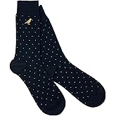 Whalley Finch Men’s Cotton Crew Dress Socks – Ultra-Soft, Breathable, Everyday Comfort – GoldBlack Dots