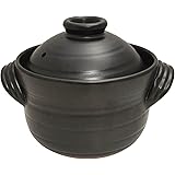 Daikoku Furnace Banko Ware Rice Pot Handmade Black Glaze Two Cup Capacity Made in Japan